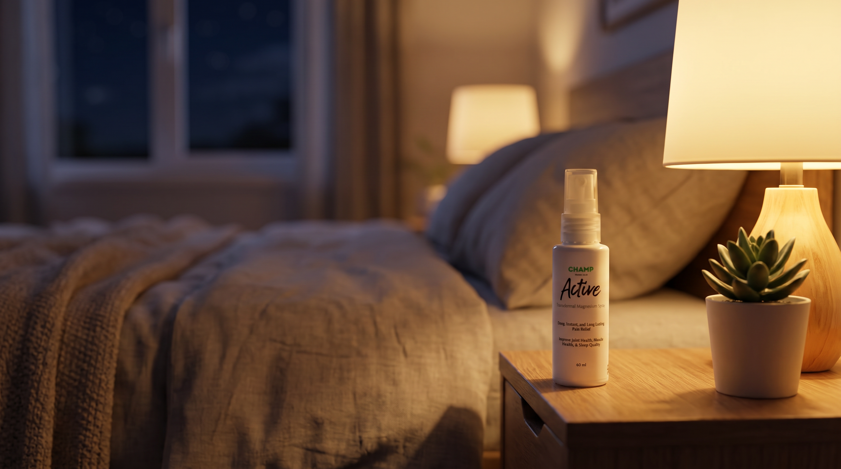 ChampPlus on bedside table